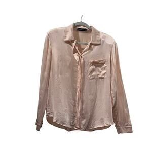 Vintage Louis Féraud 100% Silk Blouse – Pale Blush Pink